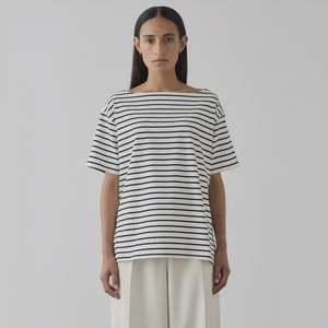 Laing Striped Short Sleeve Tee - Black & Ecru