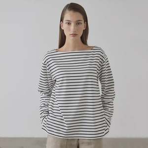 Laing Striped Long Sleeve Tee - Black & Ecru