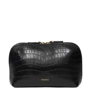 Cosmetic Organisers: Saben Tate Tech / Cosmetic Pouch - Black Matte Croc