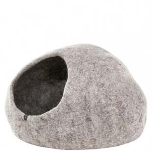 Pet: Muskhane Felt Cat Basket - Light Stone