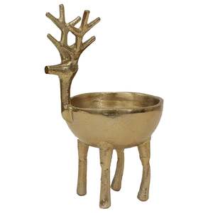 Vases Decor: Reindeer Gold Sweets Bowl - Large