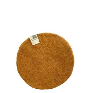 Napery Coasters: Muskhane Felt Plain Round Coaster - Caramel
