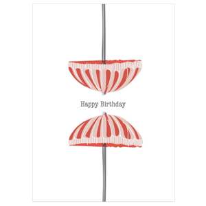Birthday Cards: Tea Pea Card - Happy Birthday Umbrellas
