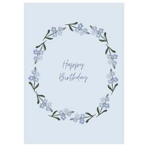 Tea Pea Card - Happy Birthday Forget Me Not