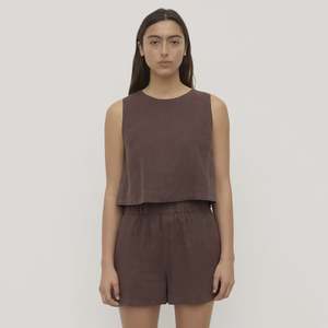 Assembly Label Estelle Linen Top - Ganache