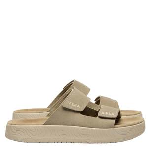Veja Etna Soft Suede Slide Sandals - Taupe / Almond