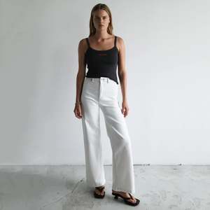 Bottoms: Abrand 94 High & Wide Jeans - Western White