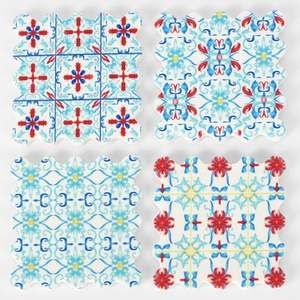 Napery Coasters: La Dolce Vita Pattern Resin Coasters - Mixed