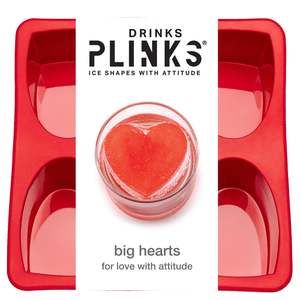 Drinks Plinks Silicone Ice / Baking Tray - Big Hearts
