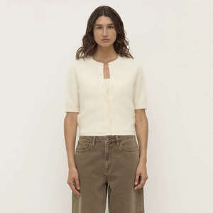 Assembly Label: Assembly Label Carina Merino Wool Short Sleeve Cardigan - Cream