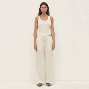 Assembly Label: Assembly Label Marina Stripe Pants - White / Grey Stripe