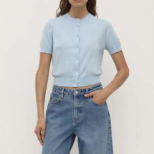 Assembly Label Semra Cotton Cashmere Short Sleeve Cardigan - Salt