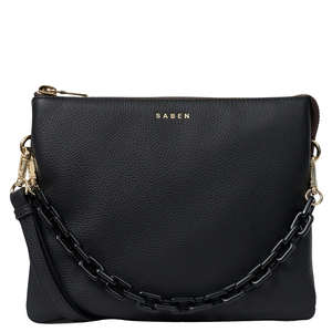 Saben Matilda Crossbody Bag - Black with Tonal Chain