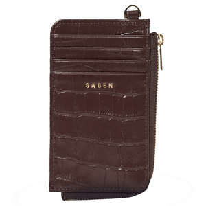 Wallets: Saben Winona Card Holder - Espresso Croc