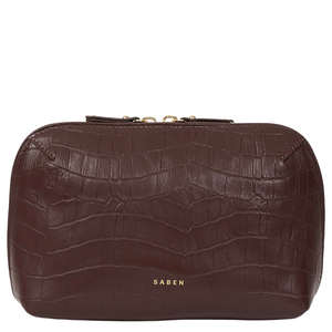 Saben Tate Tech / Cosmetic Pouch - Espresso Croc