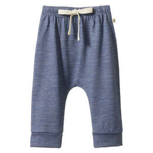 Nature Baby Organic Merino Wool Drawstring Pants - Vintage Indigo Marl