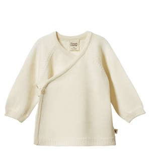 Nature Baby Organic Merino Knit Kimono Jacket - Natural