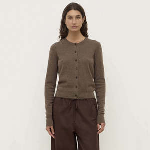 Assembly Label Benny Wool / Yak Knit Cardigan - Cocoa Marle