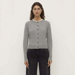 Assembly Label Benny Wool / Yak Knit Cardigan - Grey Marle