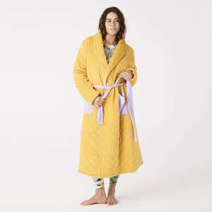 Sleepwear Robes: Kip & Co Quilted Velvet Robe - Lavender Honey