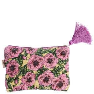 Kip & Co Velvet Cosmetics Purse - Golden Peony