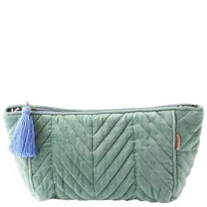 Cosmetic Organisers: Kip & Co Velvet Toiletry Bag - Seabed