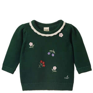 0 2 Years Clothing: Nature Baby Organic Cotton Margot Sweater - Eden Garden