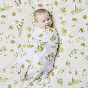 Swaddles Comforters Rattles: Kip & Co Bambo Swaddle - Sweet Daisy
