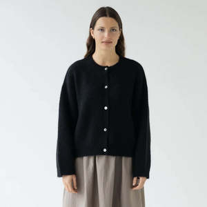 Sophie Alpaca & Merino Blend Cardigan - Black