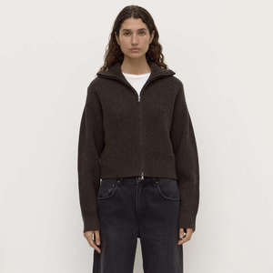 Assembly Label: Assembly Label Kaia Wool Zip Sweater - Ganache Marle