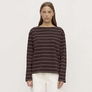 Assembly Label Scout Long Sleeve Tee - Ganache Cream Stripe