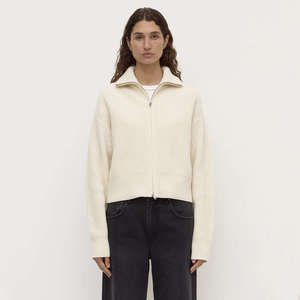 Assembly Label Kaia Wool Zip Sweater - Antique White