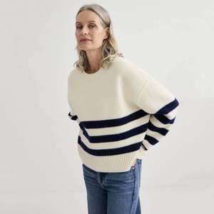 Laing Oversized Stripe Crew - Ivory & Midnight