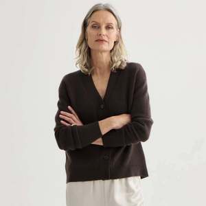 Laing Cashmere V-Neck Cardigan - Bitter Chocolate