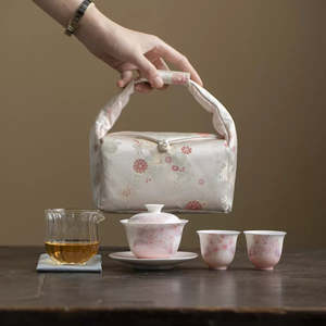 Handmade cherry blossom Gaiwan Tea Set gift set
