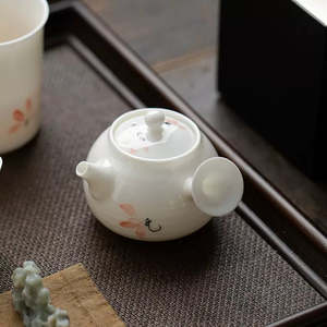 Frontpage: Hand painted orchid teapot 120ml with 2 teacups without teacup holders