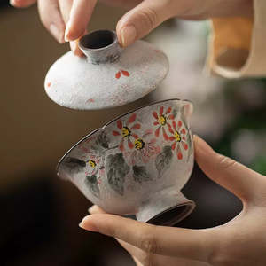 Creative hand-painted Gaiwan 130ml with one fair cup 160ml and one teacup