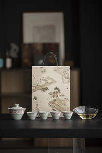 Frontpage: Gift tea set, casual gift, whole set of hand-painted glazed tea set