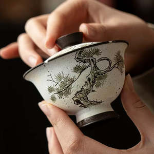 Best Sellers: Hand painted pine tree gaiwan 120ml