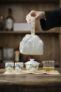 Best Sellers: Flower hand-painted hydrangea tea set portable tea bag tea set travel set