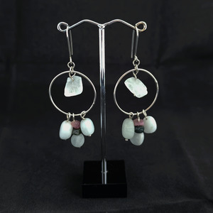 Handmade Silver Hoop Earrings with Aquamarine and Tourmaline - Sue Woledge – M&hellip;