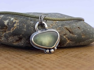 Handmade Green Sea Glass Pendant – Sterling Silver Setting - Sue Woledge – M&hellip;