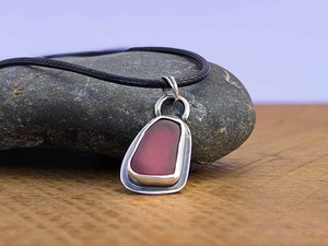 Products: Handmade Red Sea Glass Pendant – Sterling Silver Setting - Sue Woledge – Massage & Contact Care Te Aroha