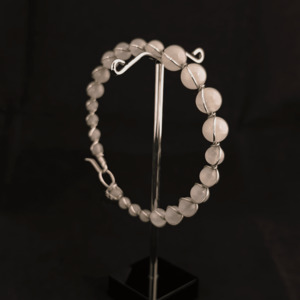 Products: Rose Quartz Wire-Wrapped Bangle - Sue Woledge – Massage & Contact Care Te Aroha