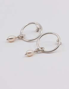 Lisa Webb Jewellery: Lisa Webb | Pearl Beach Hoop Earrings Sterling Silver