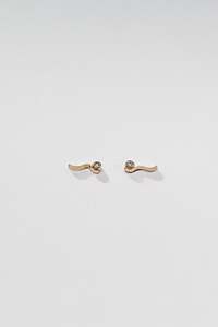 Lisa Webb Wave Stud Earrings | 9CT Gold | Diamond