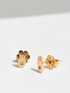 Charlotte Penman Fine | Hamsa Studs | Diamond | 9k Gold