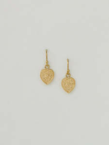 Earrings: Charlotte Penman Sacred Heart Earrings | 9k Gold