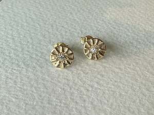 Jewellery: Lisa Webb Solara Stud Earrings | 9CT Gold | Diamond