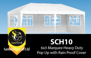 6x3 Marquee Heavy Duty Pop Up with Side Covers Rain Proof - SamuelcoLab